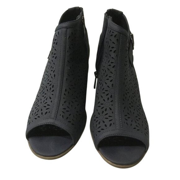 EASY STREET NAVY BLUE ANKLE BOOT SANDALS 10 N (NARROW)-NICE! - Picture 3 of 11